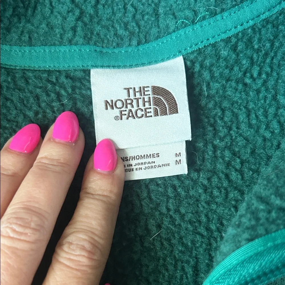 The North Face Men’s Quarter Zip Teal Fleece Jacket M - Picture 4 of 9